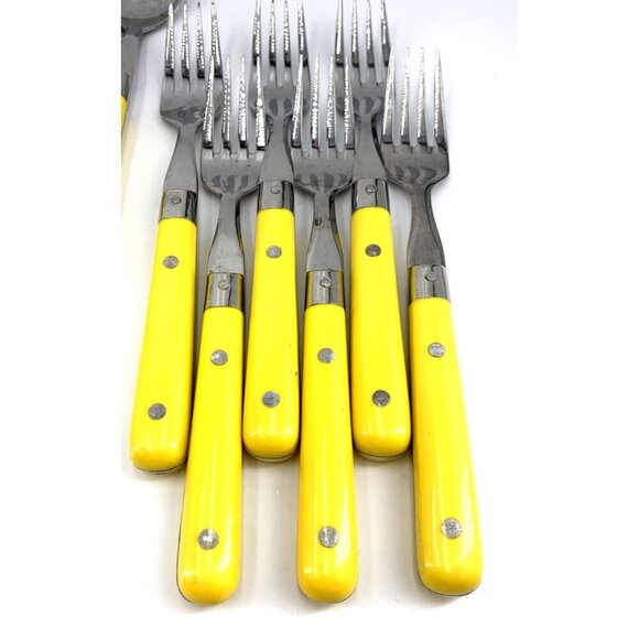 Carnival Flatware Yellow Handle Stainless 24 pcs Replacement Korea - Picture 4 of 6
